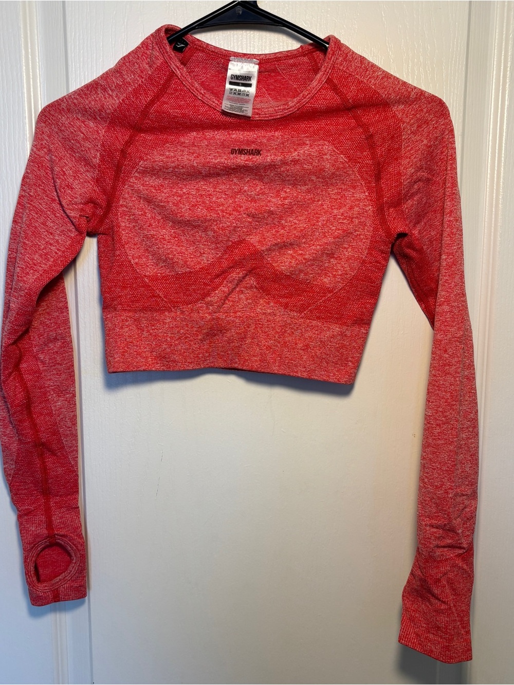 Gymshark Women's Bright Pink Seamless Long-Sleeve Crop Top